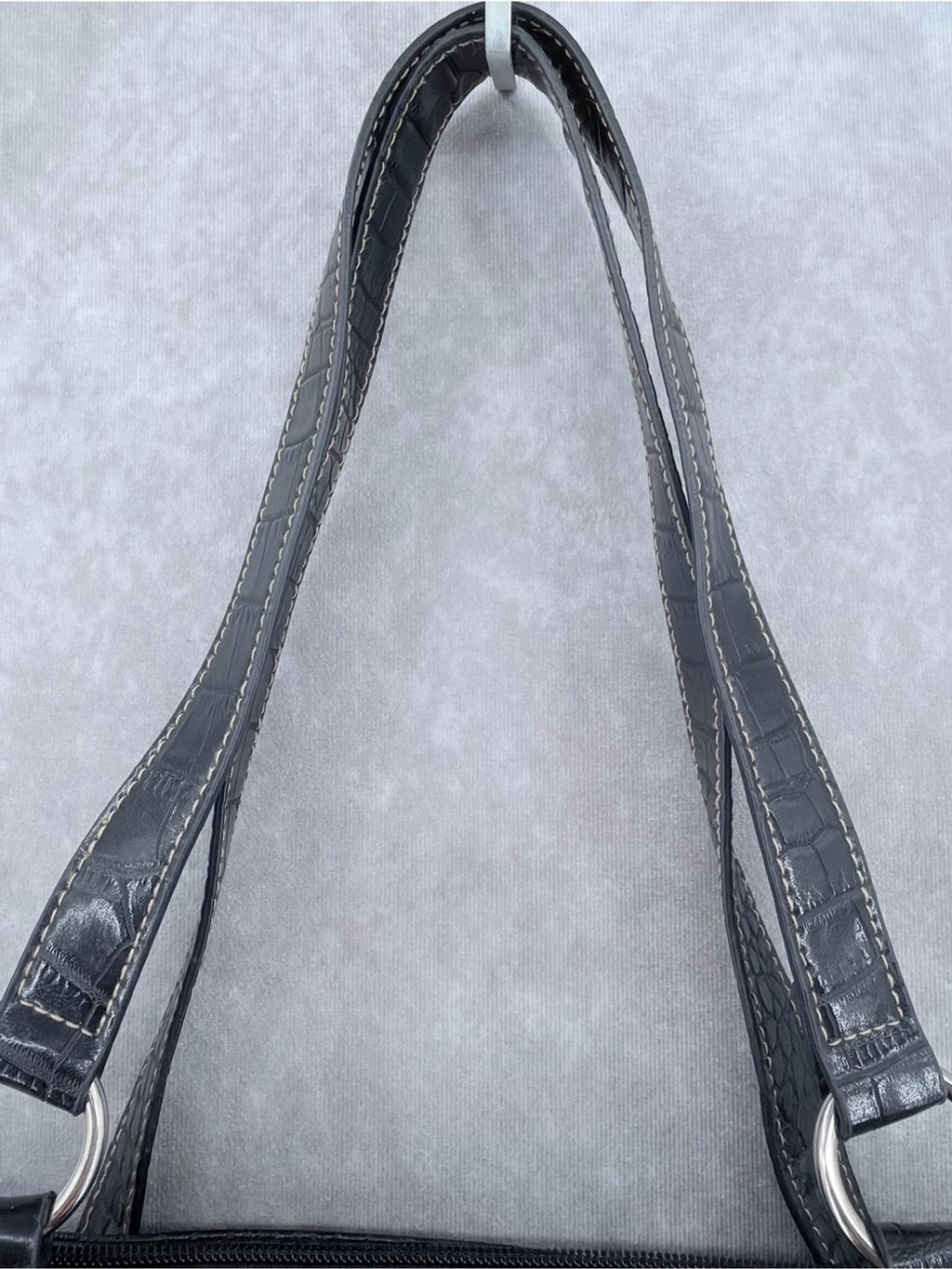 croft & barrow Black Croc-Embossed Shoulder Bag