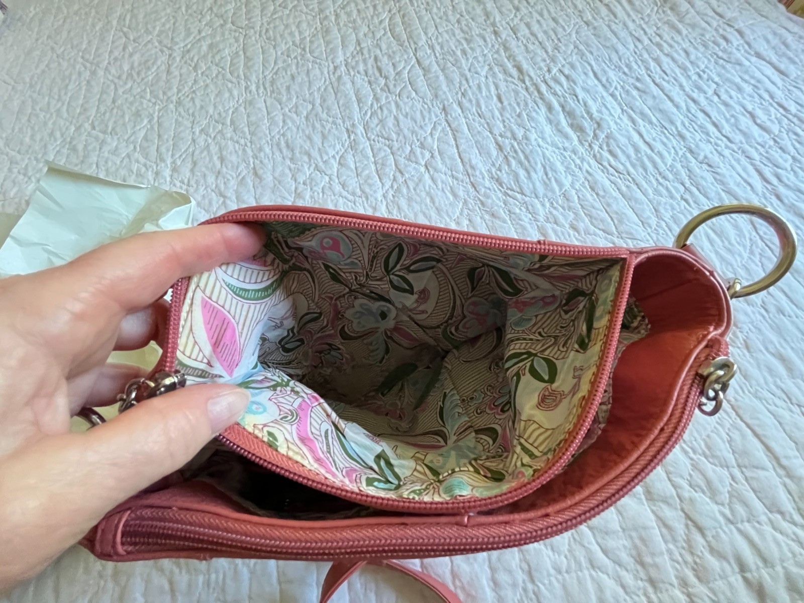 Stone Mountain Terra Cotta Soft Supple Leather XBody Purse Pockets! XLNT