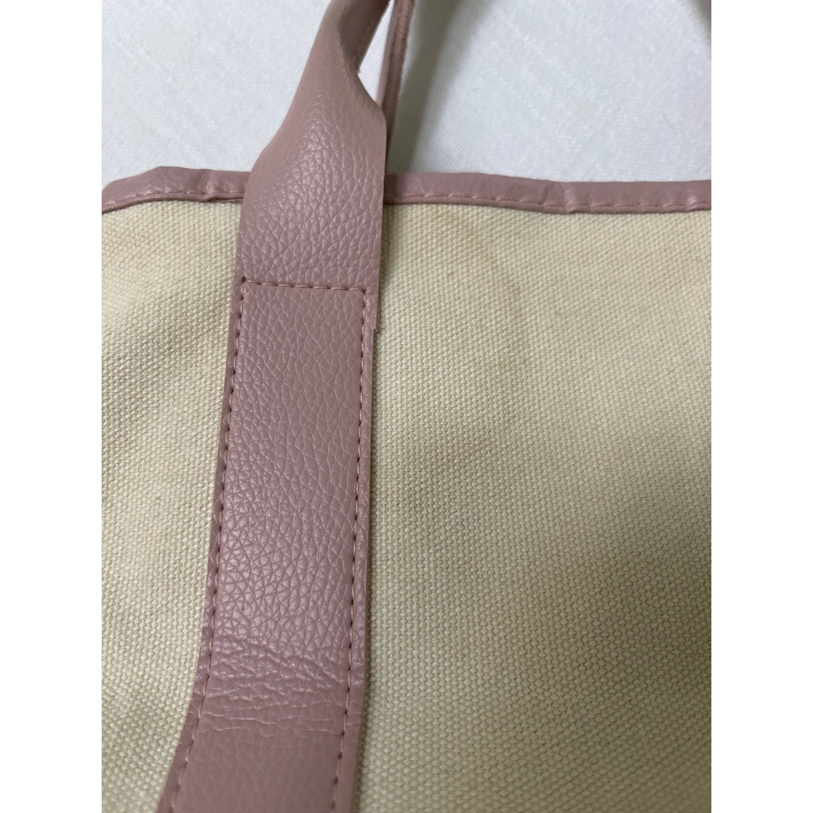 JILL STUART handbag logo beige pink canvas