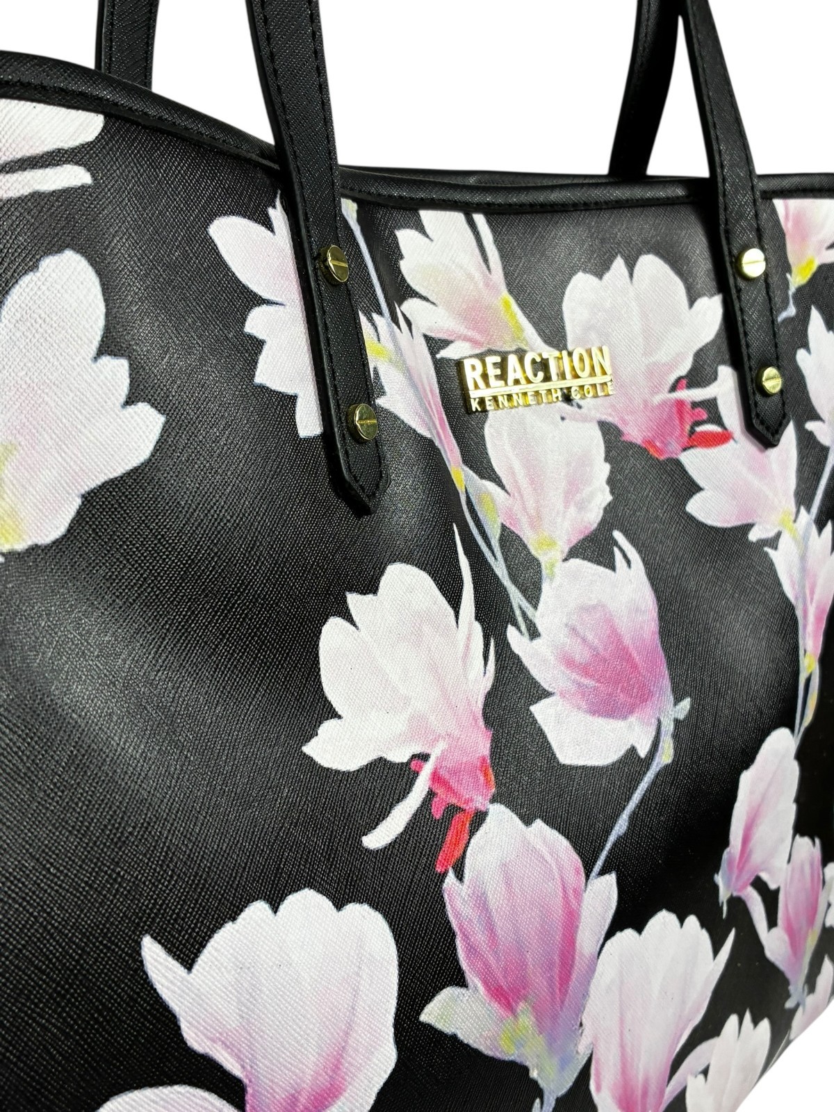 Reaction Kenneth Cole Tulip Tree Floral PVC Tote Bag 15 x 11 x 6.5 inch