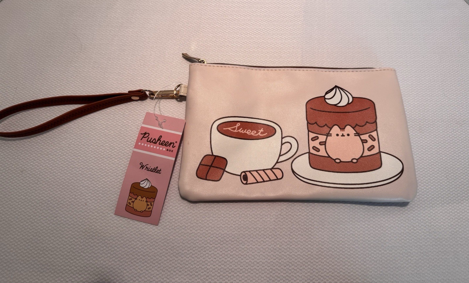 Pusheen Box Sweet Dessert Wristlet Clutch Bag NWT Kawaii Cat Coffee Pastry