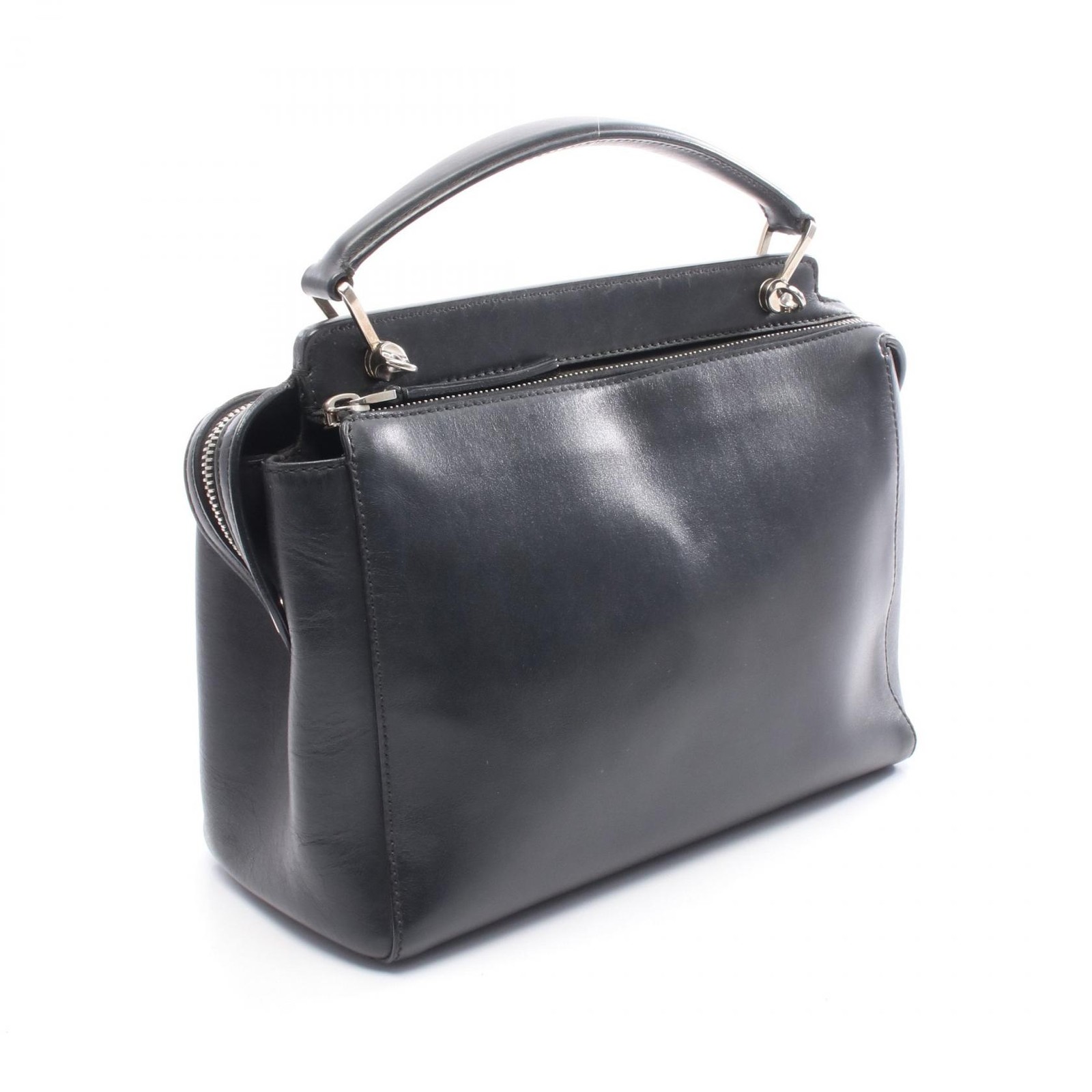FENDI DOT COM Shoulder Handbag 8BN293 leather Black Used Women