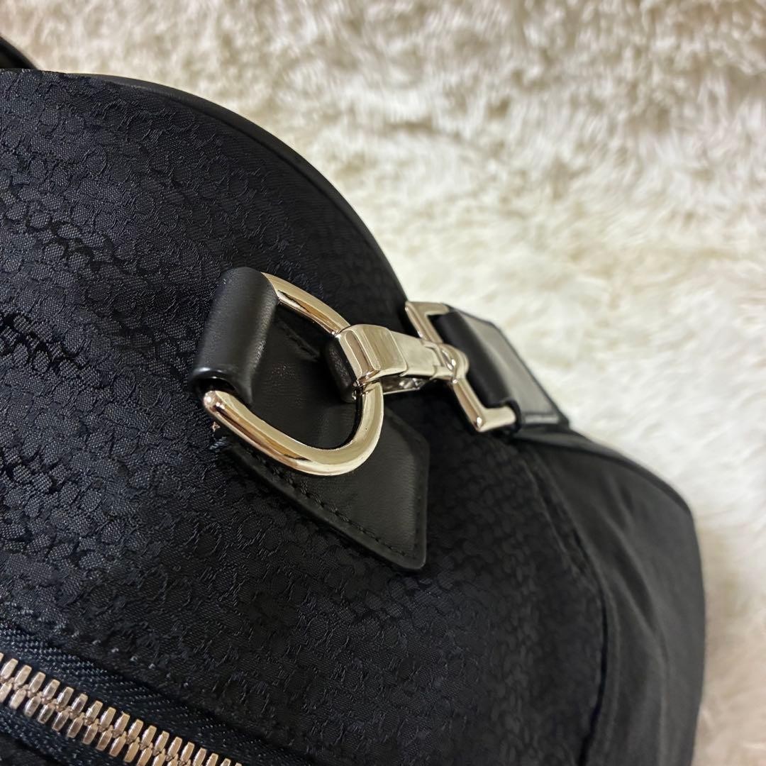 Rare COACH Boston Bag Signature Leather Canvas Black
