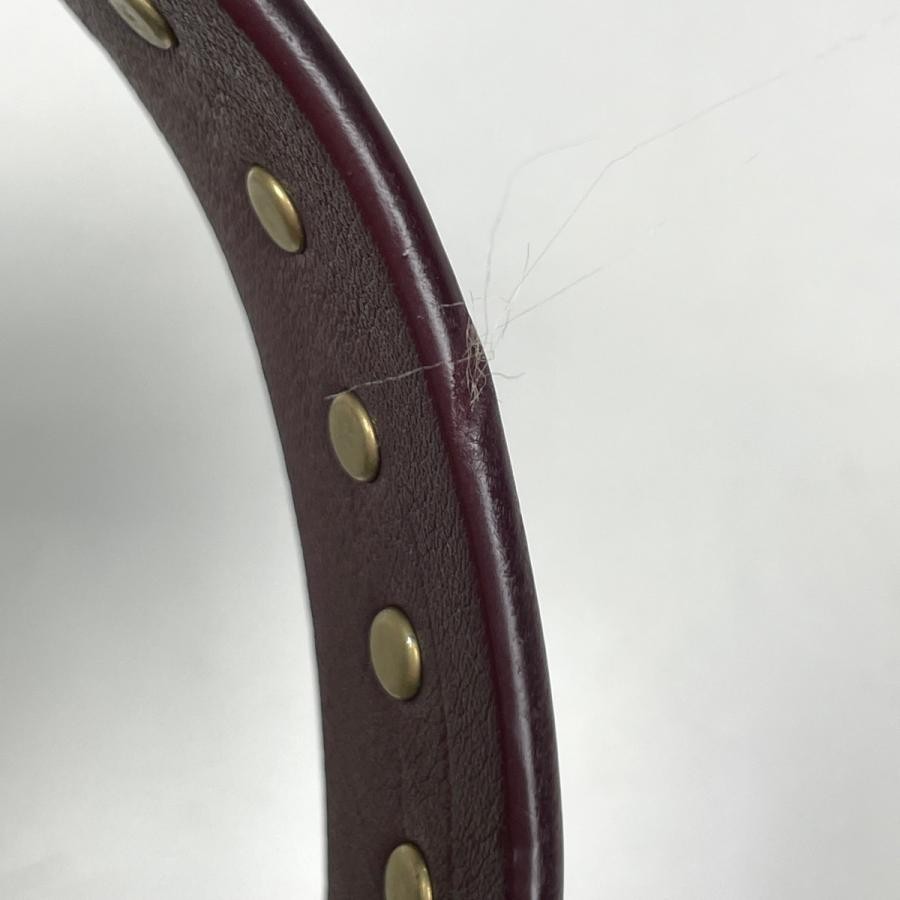 Celine Macadam Denim Leather Bordeaux Shoulder Bag #BS4453