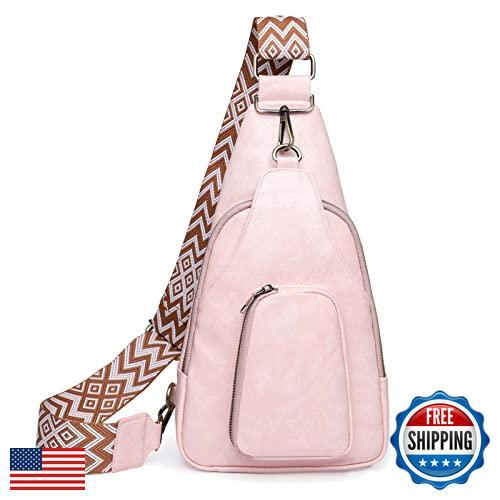 KlaOYer Sling Leather Bags For Women Crossbody Small Fanny Pack Purses Chest