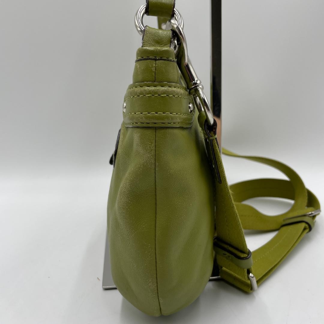 COACH Shoulder bag Leather Green 2way Authentic From Japan