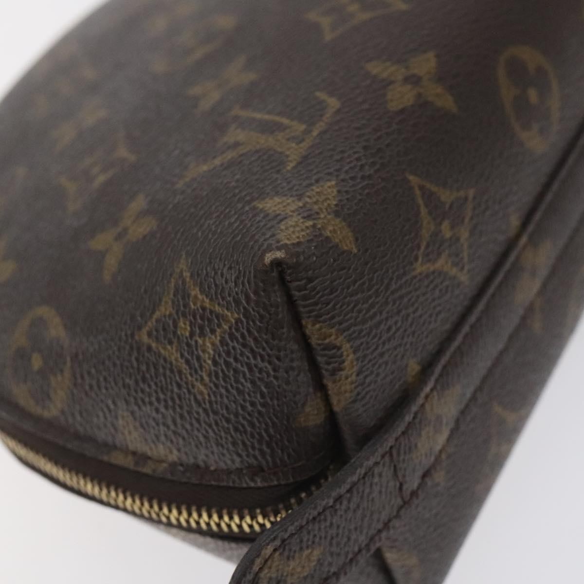 LOUIS VUITTON Monogram Trousse Demi Ronde Cosmetic Pouch M47520 LV Auth bs27472