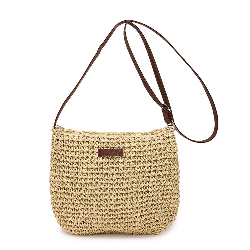 New Summer Large Capacity Hand Woven Straw Shoulder Bag Crossbody For Women