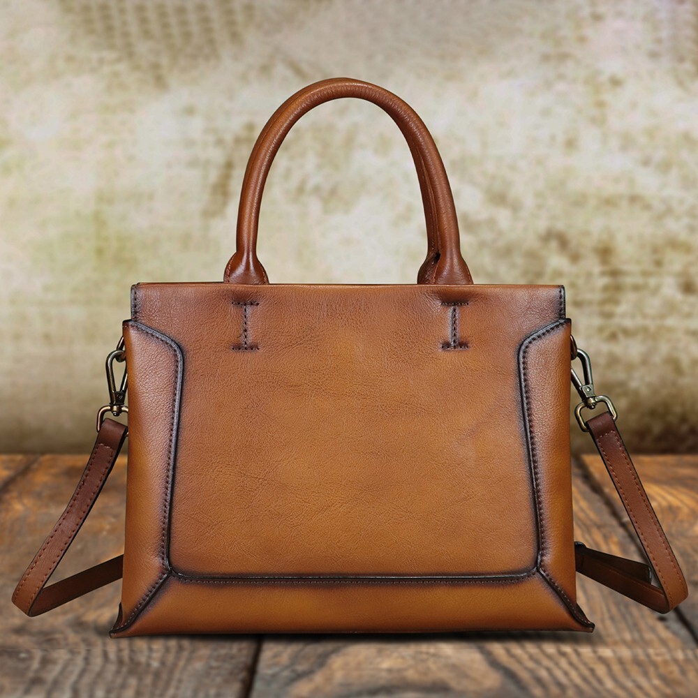 Genuine Leather Satchel for Women Handmade Purse Crossbody Handbags Tote Bag