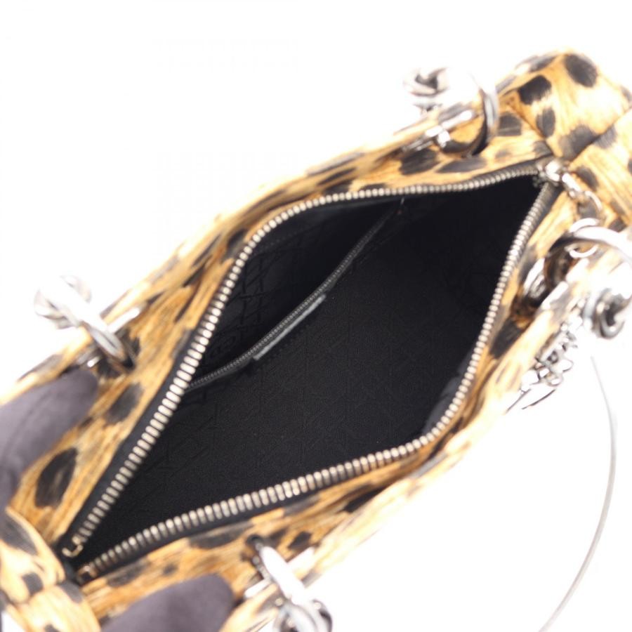 DIOR Bag: LADY DIOR Leopard Beige/Black W24H20D11cm w/strap;