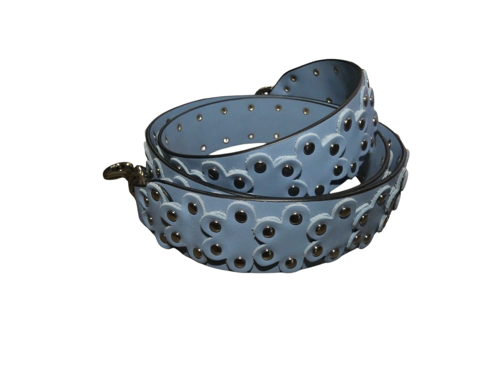 Red Valentino Guitar Handbag Strap Blue Leather Silver Studded Bag Strap New