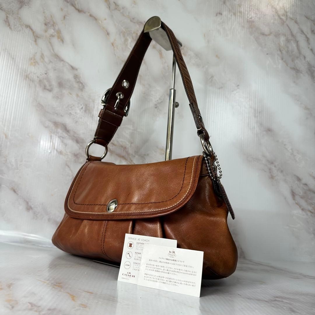 Coach One Shoulder Bag Brown 9.4″x13.4″x3.1″ Authentic Used