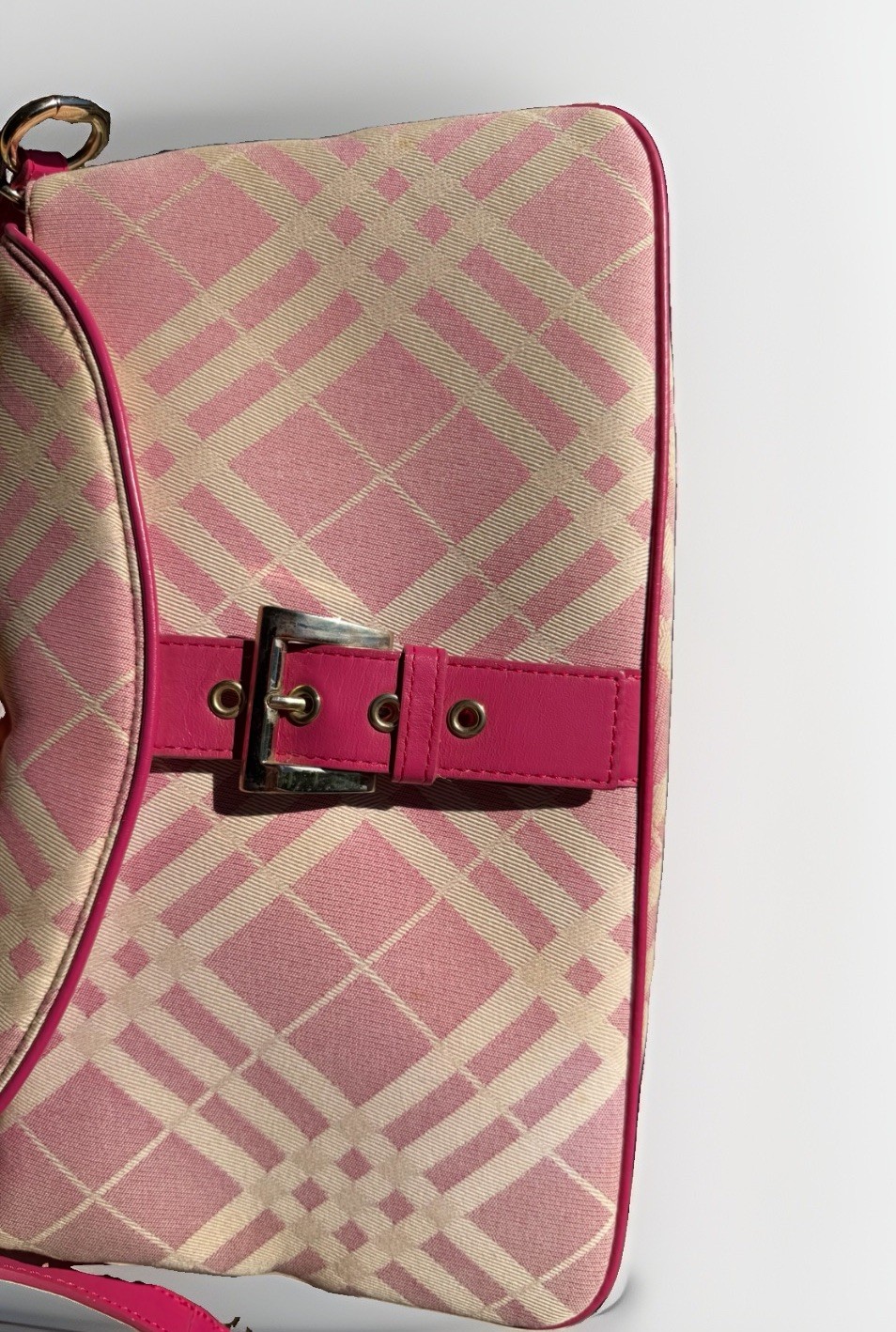 Burberry Blue Label Pink Beige Plaid Check Shoulder Bag. With Tags