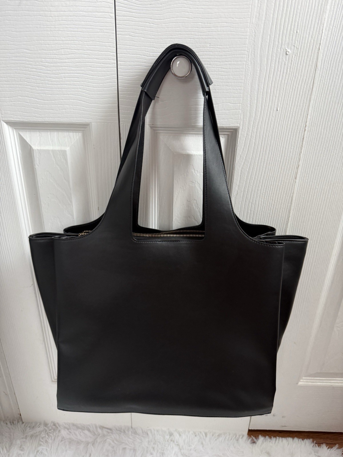 A New Day Black Modern Work Tote With Structured Exterior