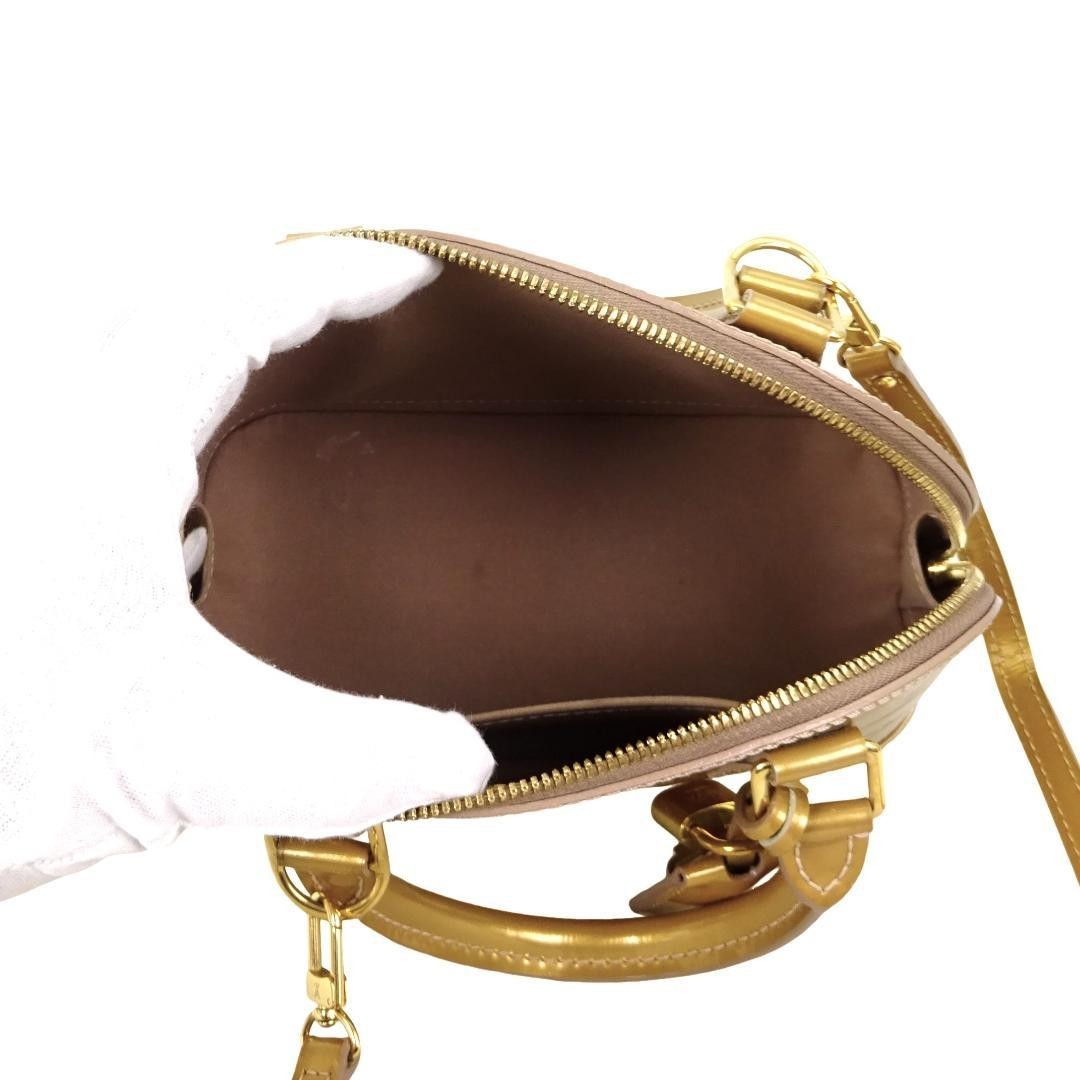 Louis Vuitton Monogram Vernis Alma BB Gold Dome Shoulder Bag Crossbody Used