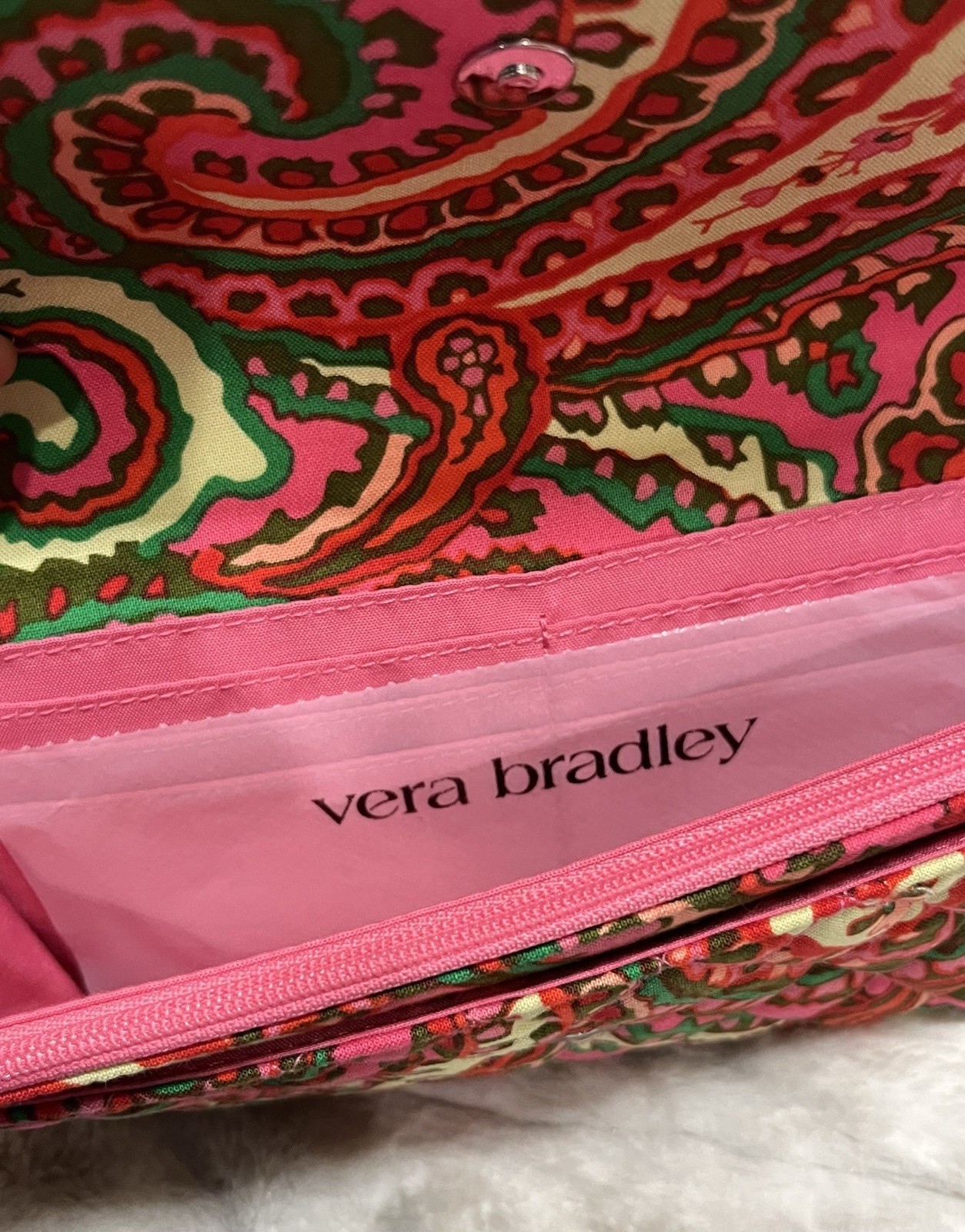 NWT Vera Bradley “Capri” Pink Paisley Wallet Crossbody Bag