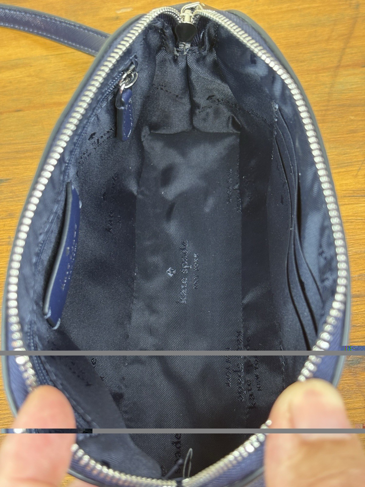 Kate Spade Tinsel Small Dome Crossbody Bag Parisian Navy Blue Glitter K8713 EUC