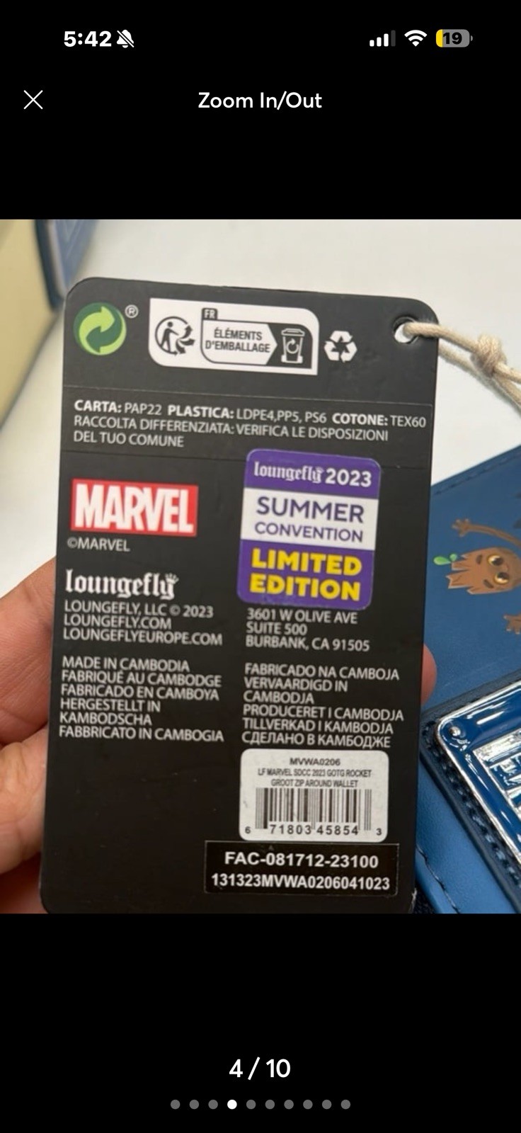 Loungefly SDCC 2023 Marvel GotG Rocket & Groot Mini Backpack & Wallet Set