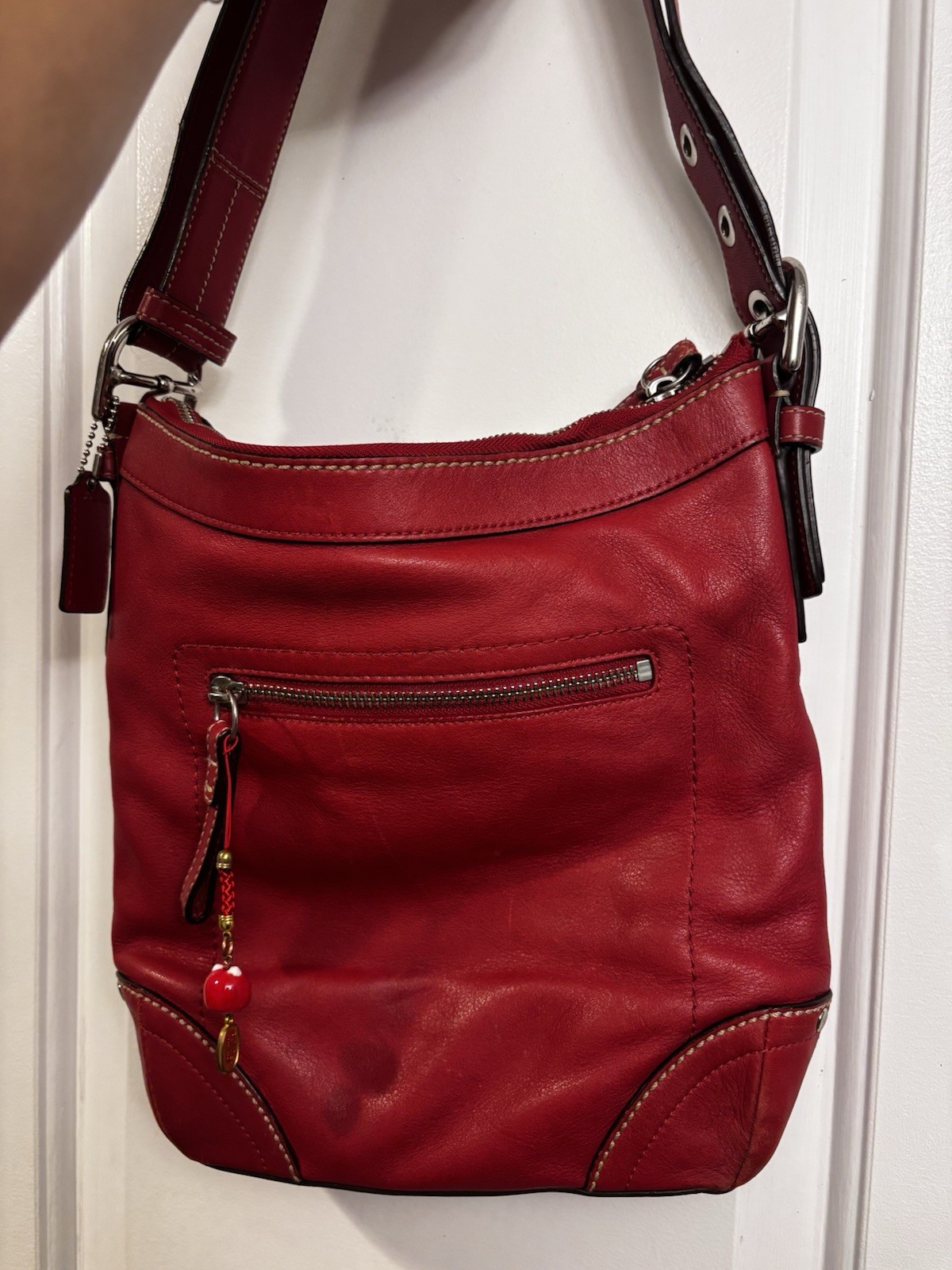 Vintage Red soho leather coach purse