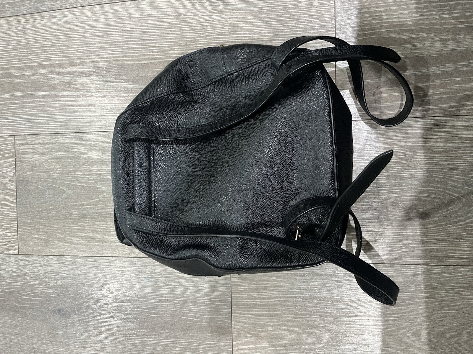 Coach Black Zip Backpack w/ Front Zip Pocket Gold Hardware Inner Pockets