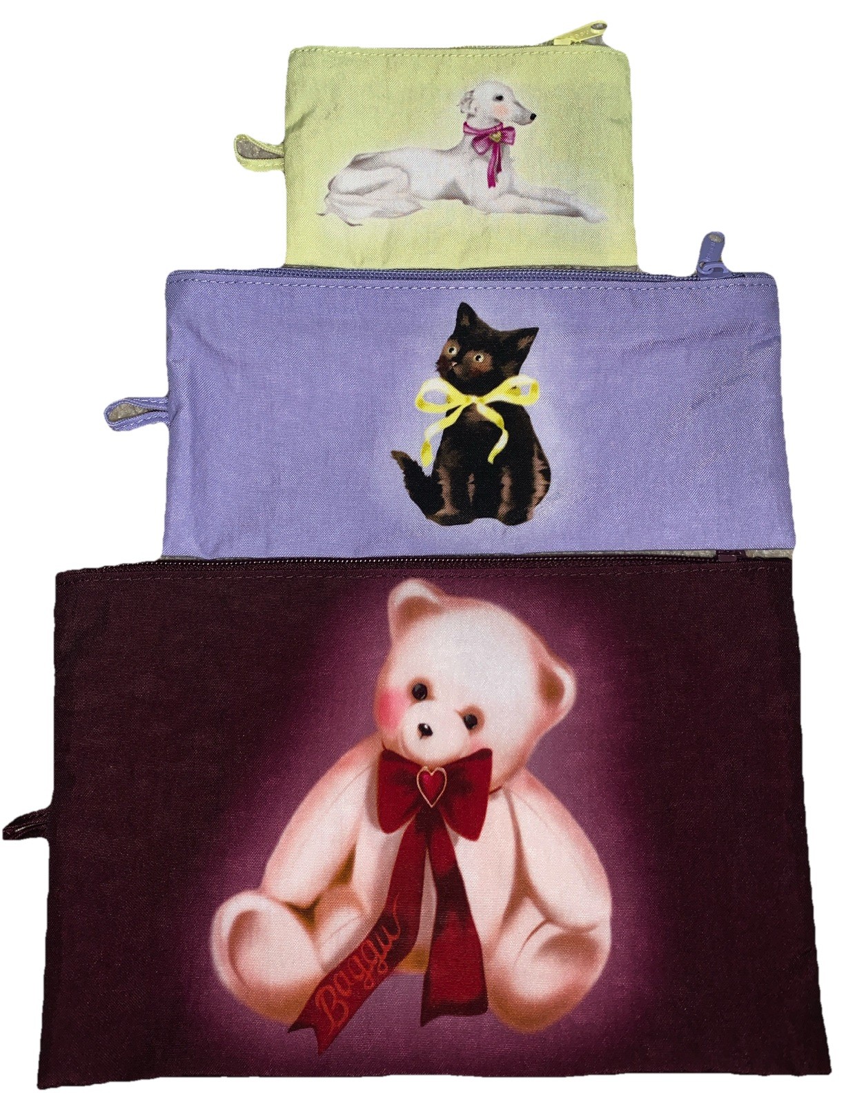 Baggu Flat Pouches Fancy Animals Set of 3