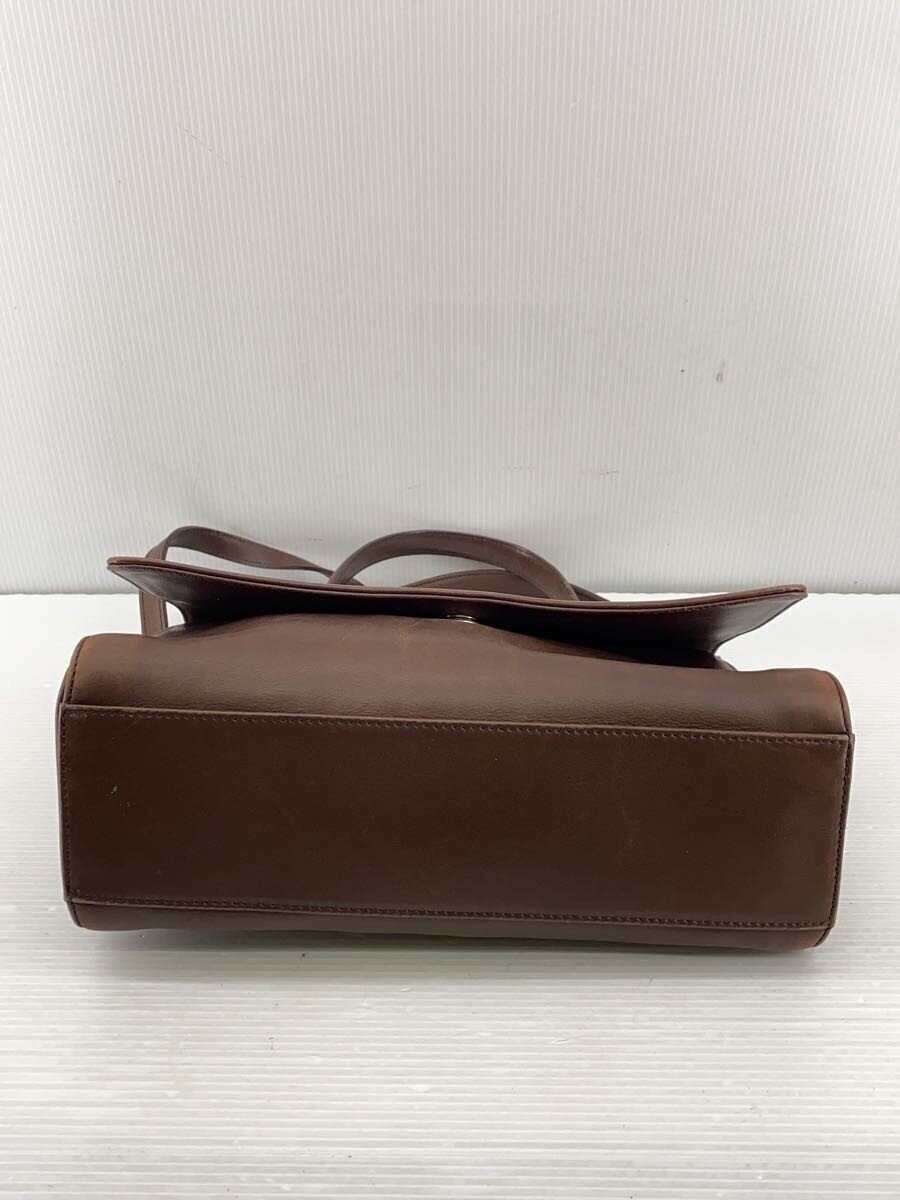 COACH Brown Leather Vintage Handbag Double Handle 1037 9185 Women 27.5cm