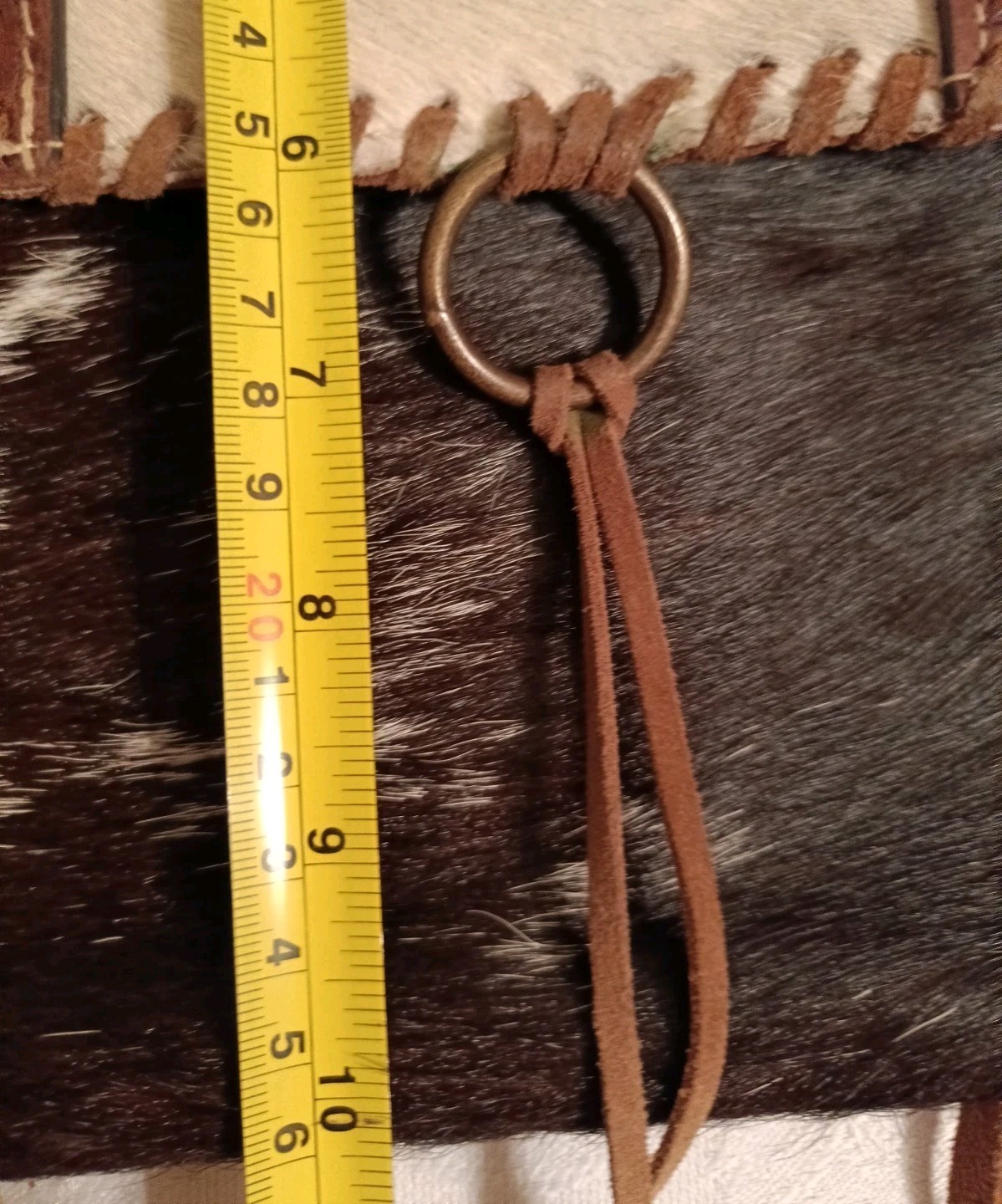 Myra Bag Cowhide & Hand Tooled Leather Crossbody Western Fringe Adjustable Strap