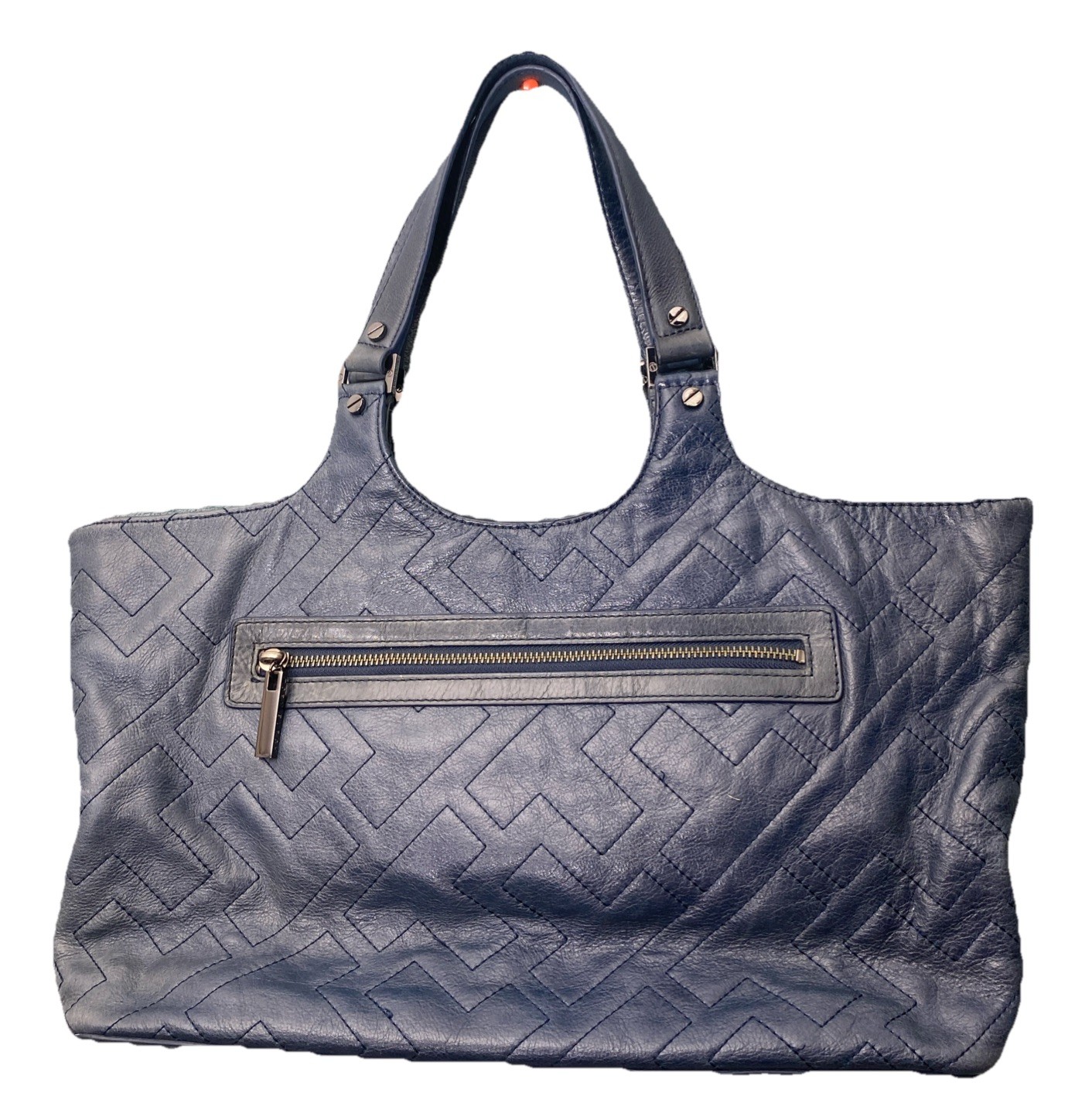 Tory Burch T Monogram Quilted Shoulder Bag In Blue Slate Leather