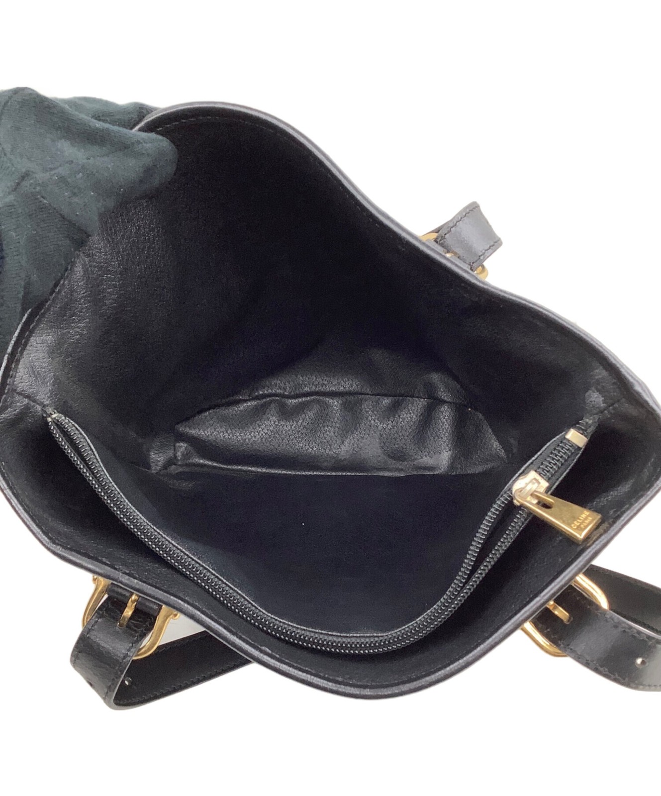 CELINE Macadam Tote Bag Black Women’s Pre-owned MC97/2 Japan F/S USED