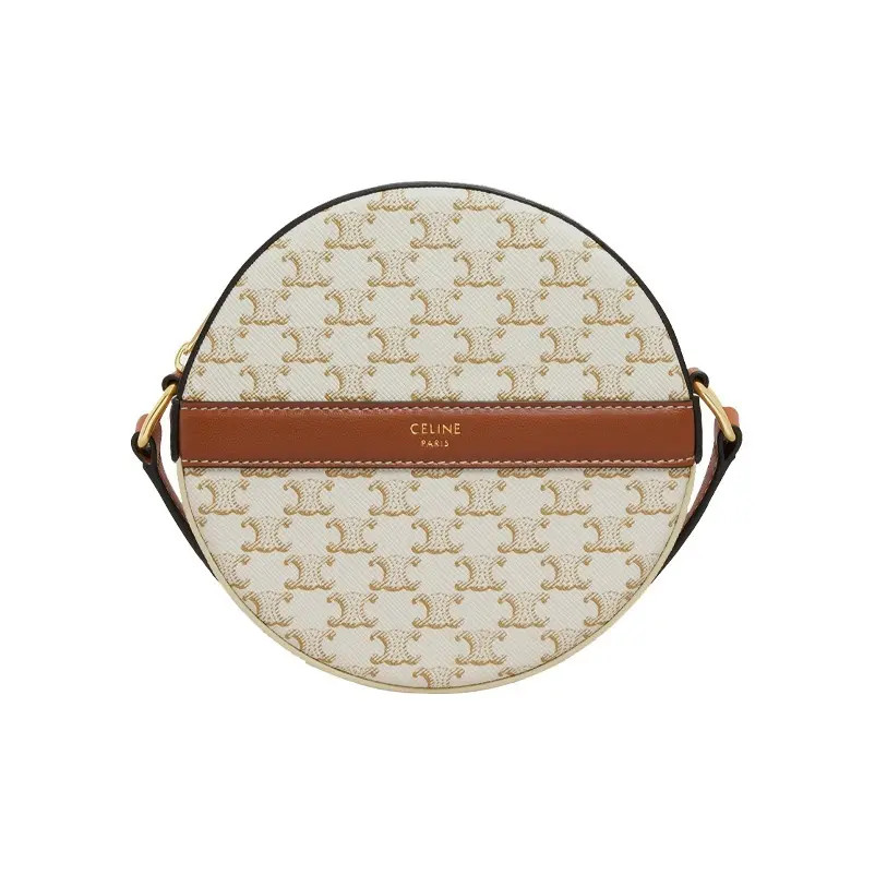 CELINE Triomphe Round Cake Bag Shoulder Crossbody Bag Women’s 5.3×1.5×5.3 in