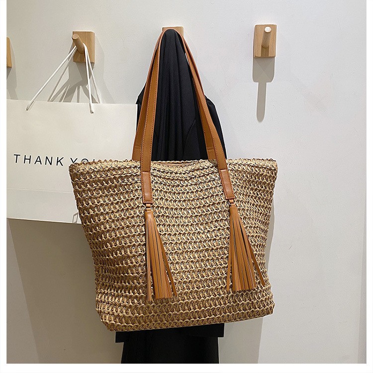 Large Capacity Handmade Storage Cotton And Linen Shoulder Bag