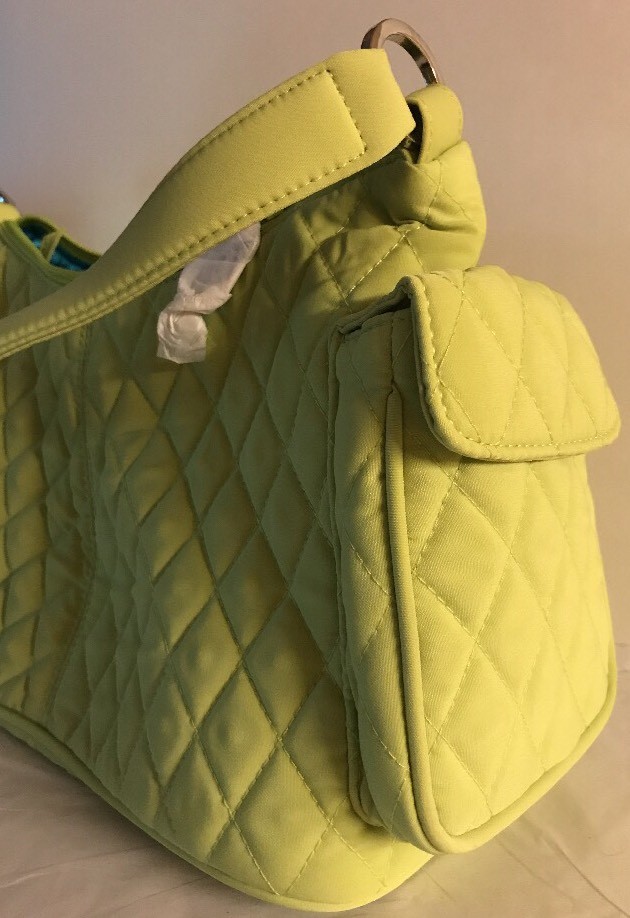 Vera Bradley Retired Key Lime Microfiber Pocket Hobo Rare