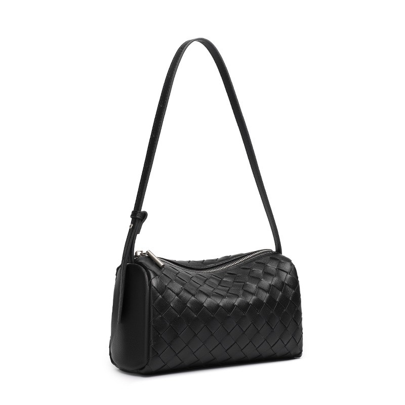 Genuine Leather Women’s Shoulder Bag Sheepskin Woven Purse Crossbody Bag Medium
