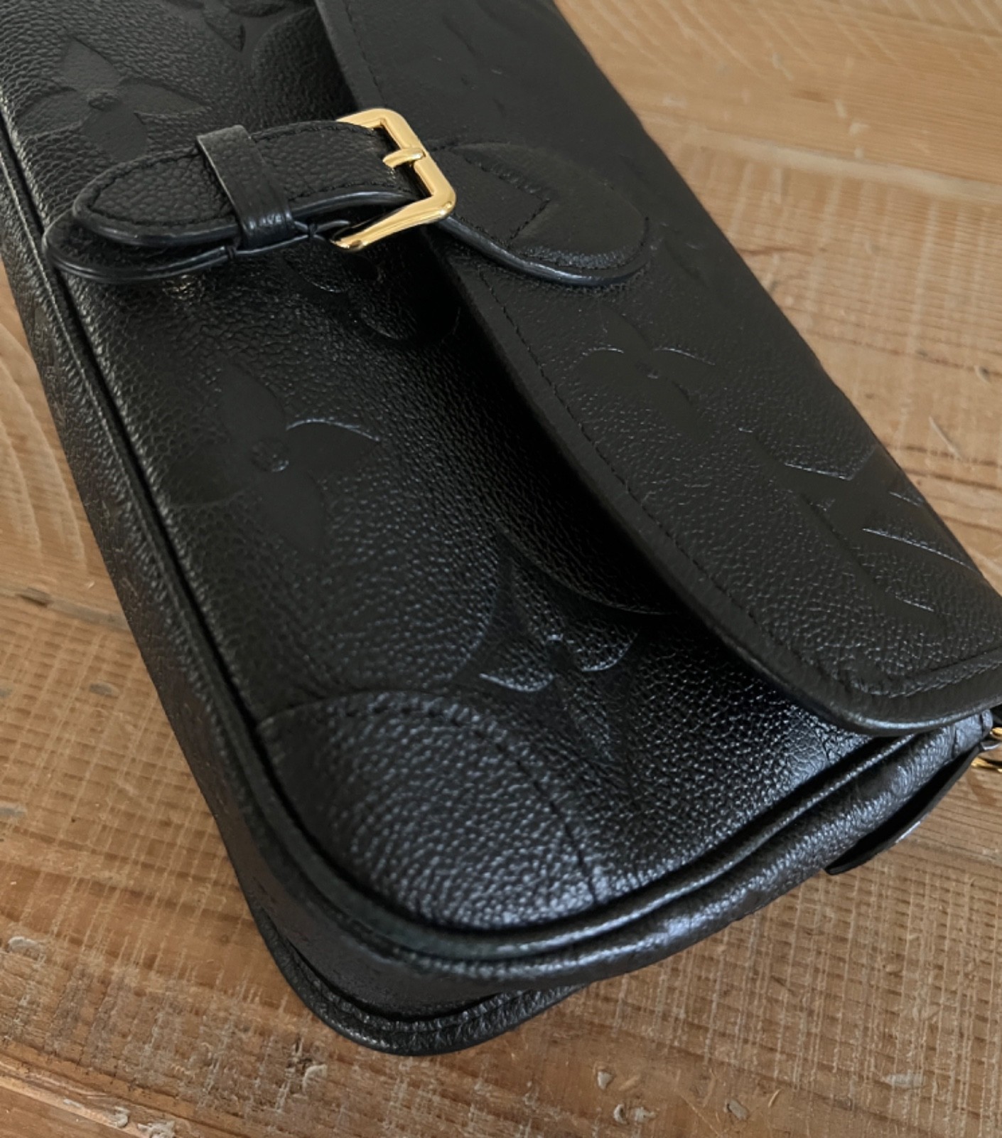 Authentic LOUIS VUITTON Black Diane Empreinte Monogram Shoulder Crossbody Bag