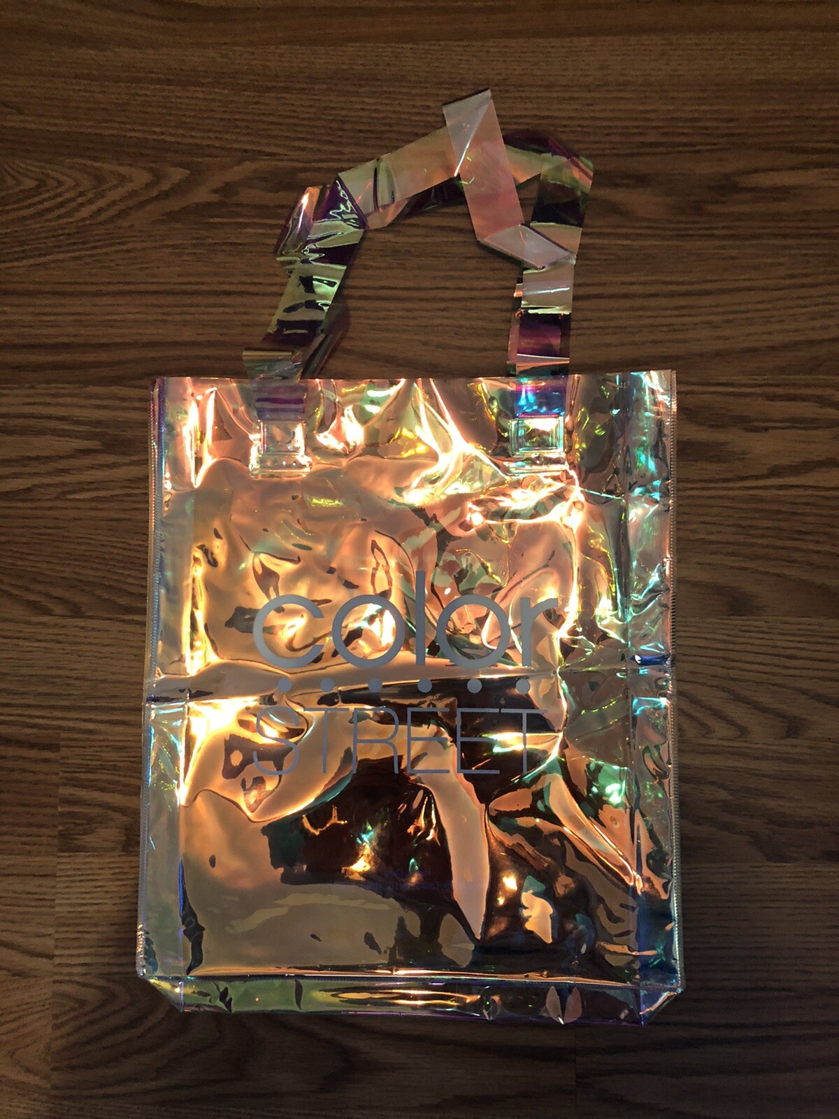 Color Street Holographic Clear Plastic Tote