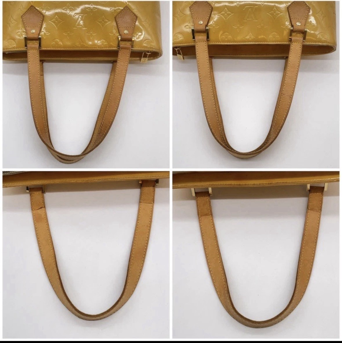 Authentic Louis Vuitton Vernis Houston Tote Yellow Patent Leather w COA CA0959