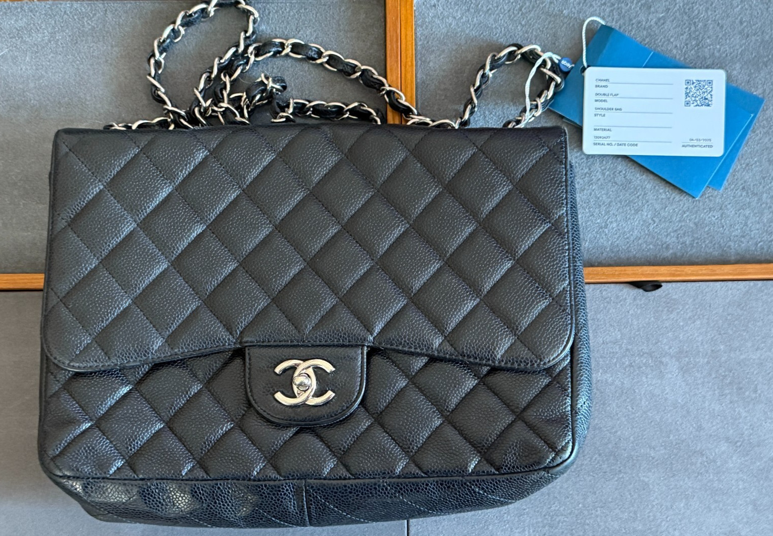 Chanel Classic Jumbo Single Flap Caviar Leather Shoulder Bag