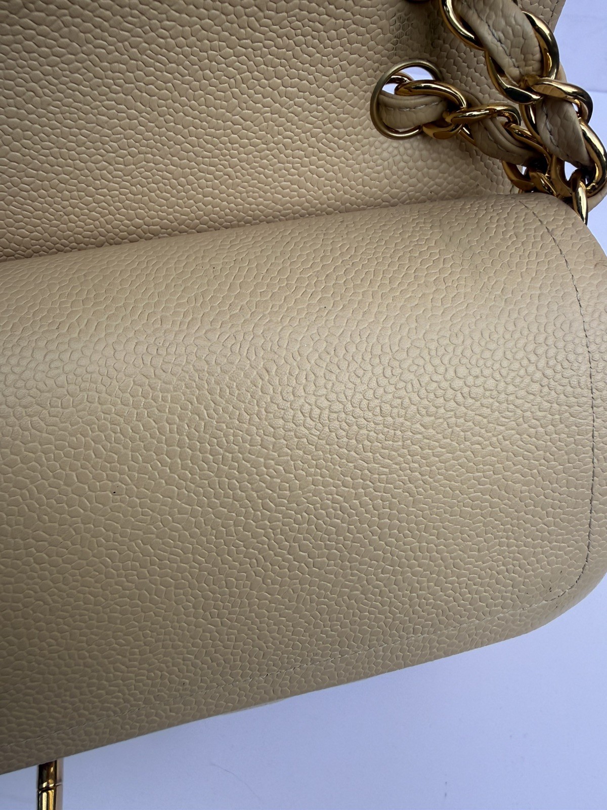 CHANEL Classic Double Flap Jumbo Beige Caviar – Excellent
