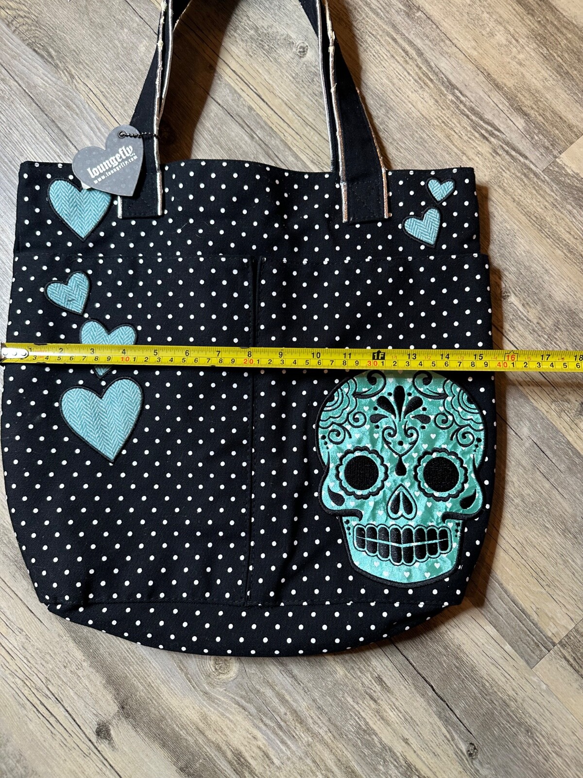 Loungefly Sugar Skull Heart Tote Bag Purse Day of the Dead Floral Shoulder