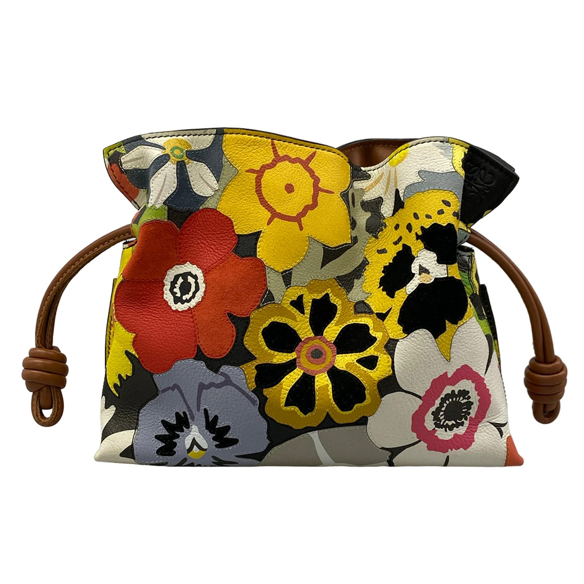 Loewe Flamenco Clutch Mini Clutch Bag A643FC2X01 Black Yellow Multi Leather