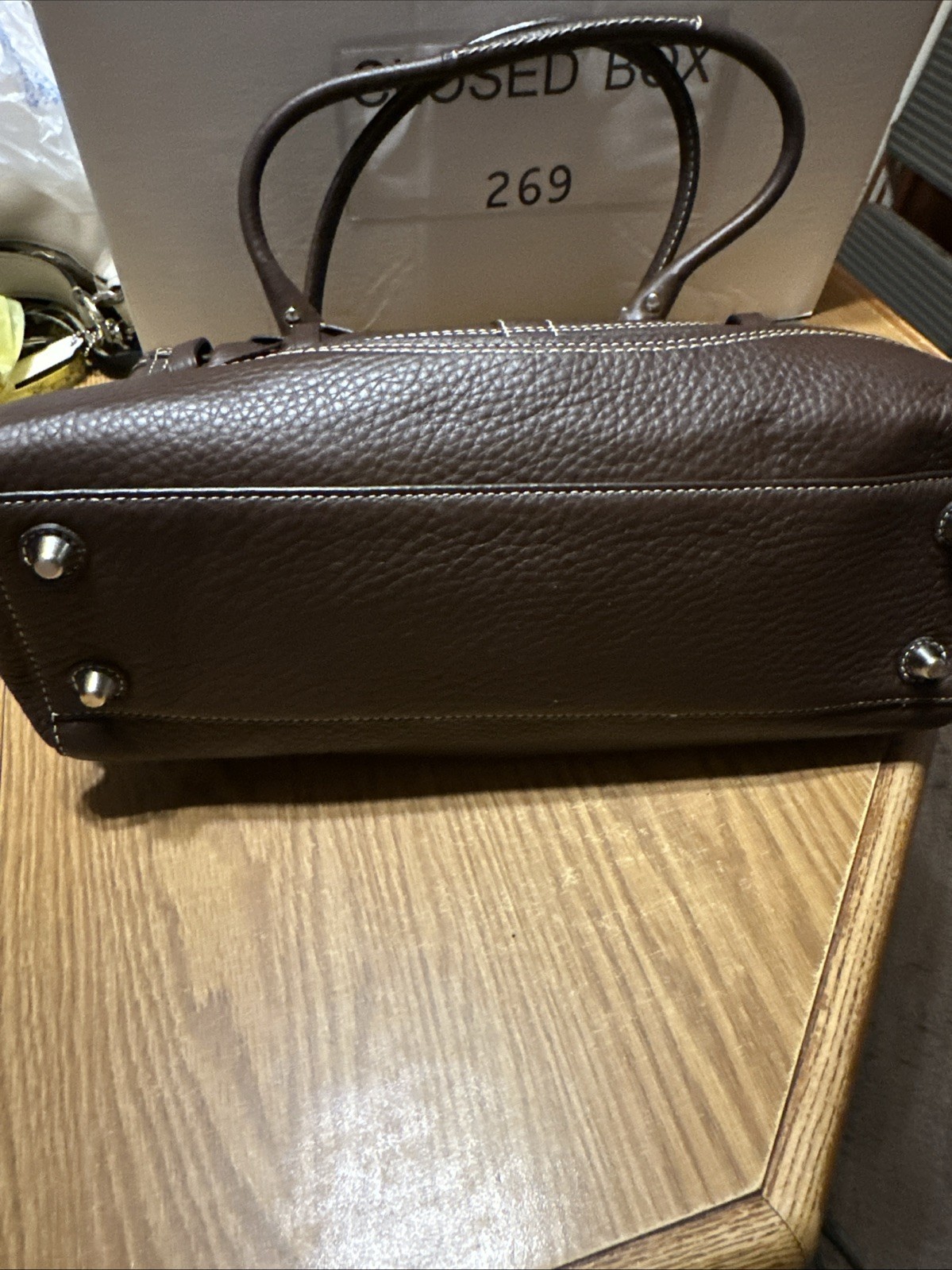 Brown Coach Leather Hampton Handbag