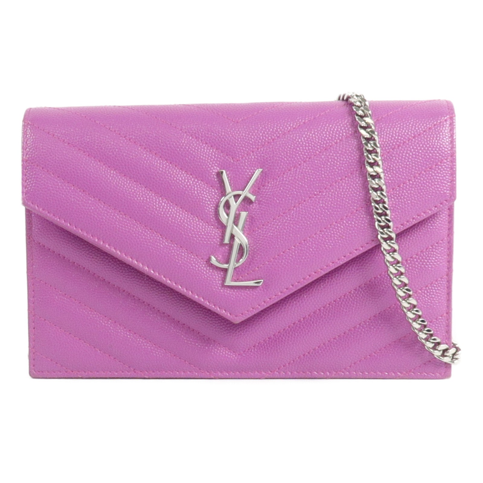 SAINT LAURENT YSL SHW Cassandra Envelope Chain Wallet Bag GNC393953 Calfskin