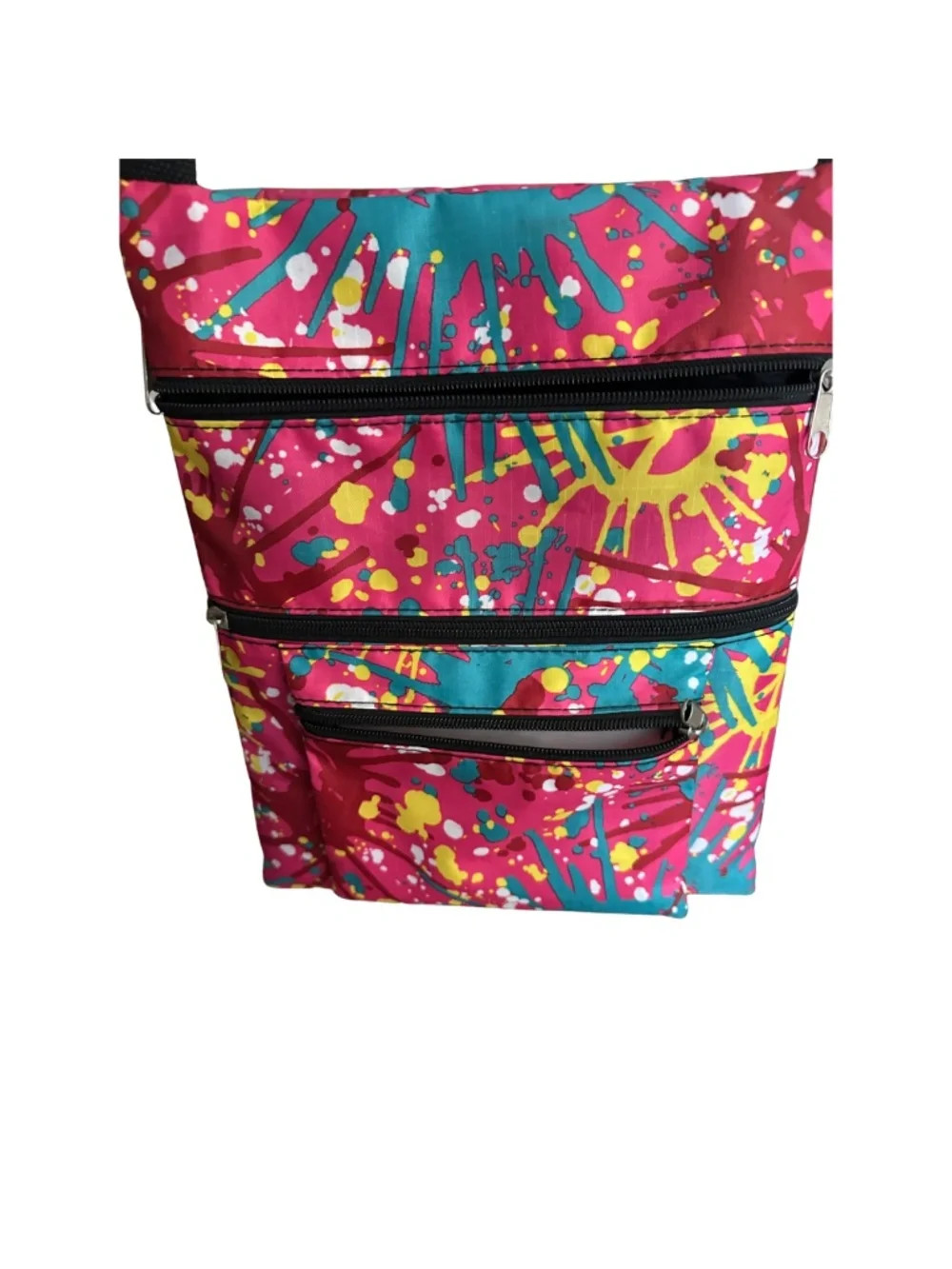 Fun Crossbody Tablet Bag 11-1/2″ x 9-1/2″ w/Purse + 2 Storage Pockets