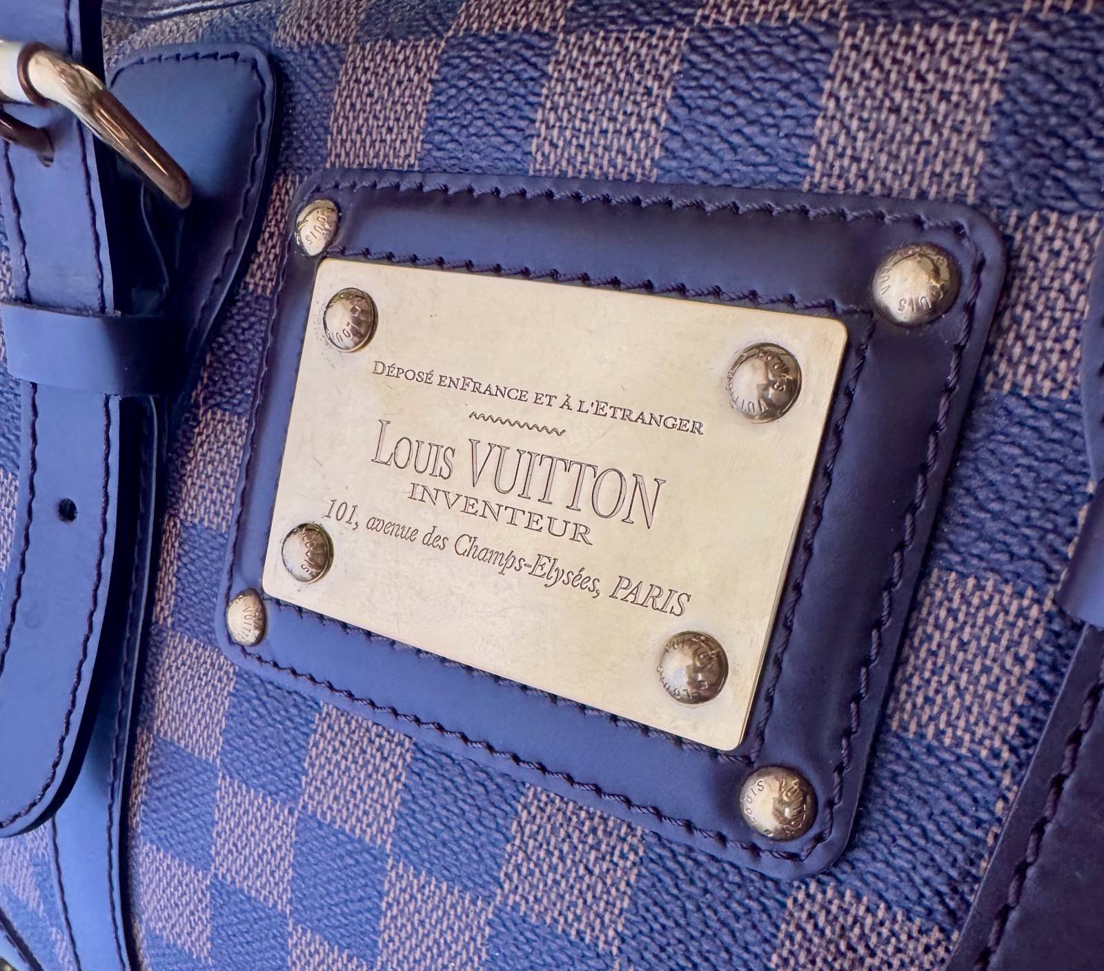 AUTHENTIC LOUIS VUITTON Berkeley Damier Ebene Satchel Bag-EXCELLENT Condition