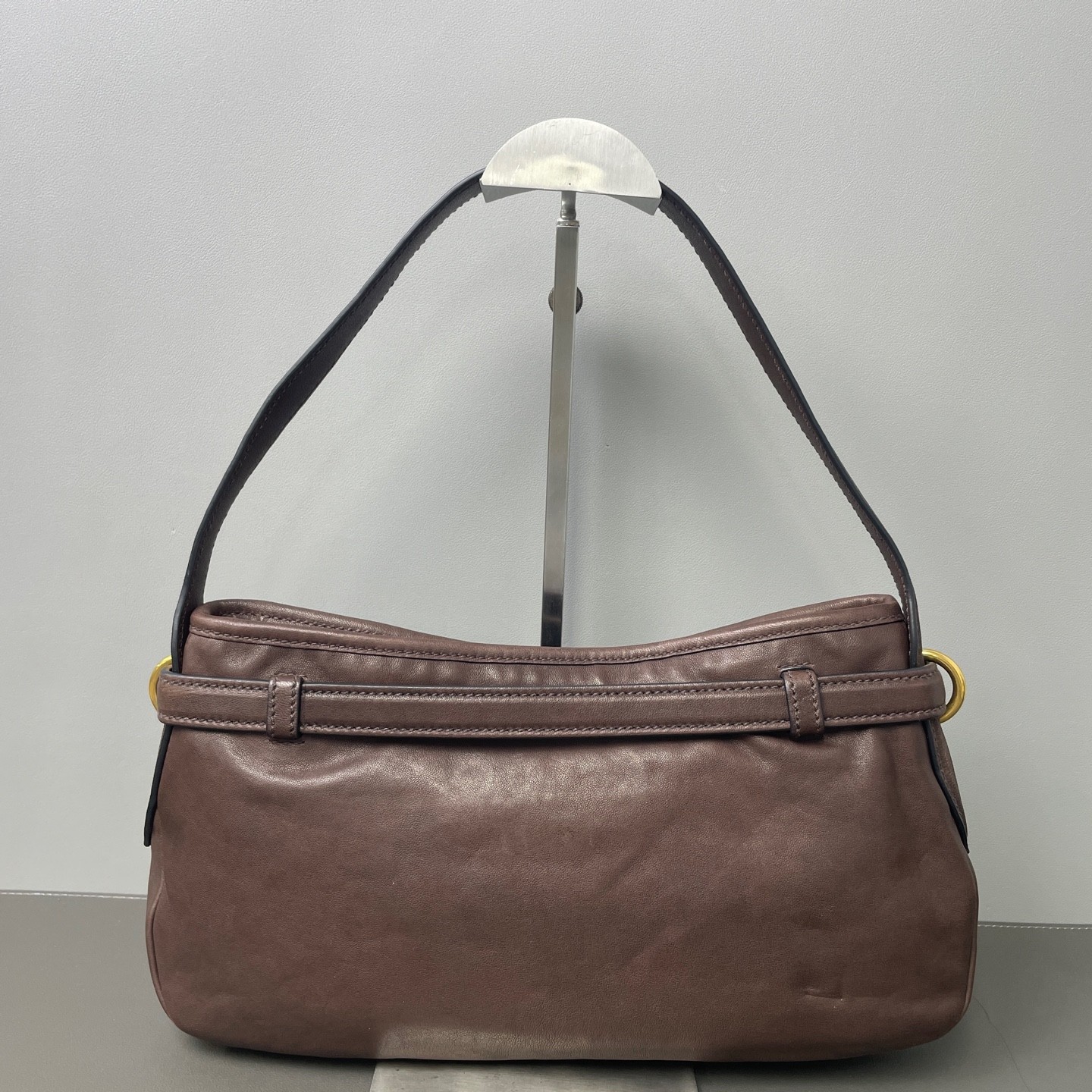 Miu Miu Pre-Owned Authentic Underarm Bag Wood Free Tracked Shipping