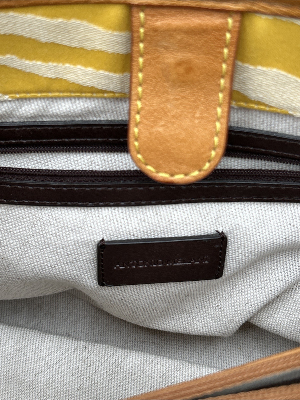 Antonio Melani Animal Print Yellow Zebra Tote Bag