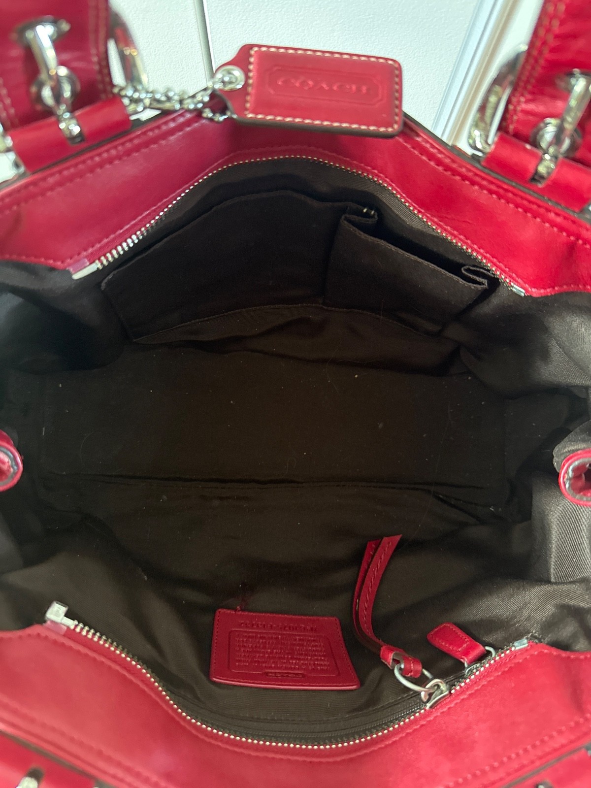 Coach F13732 Vintage Red Soho Y2K Pleated Leather Shoulder Bag