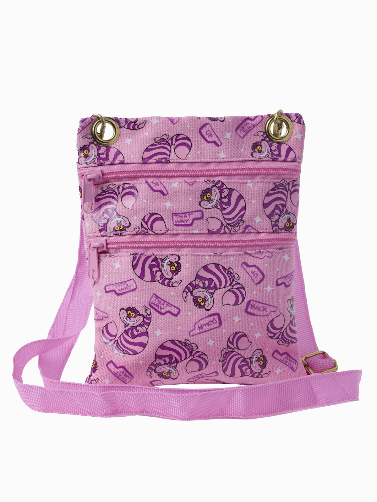 Disney Cheshire Cat Passport Bag Crossbody Purse Travel Alice in Wonderland