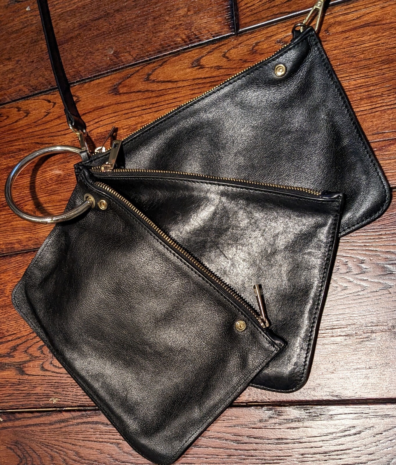 Divina Firenze 3 Pockets Soft Genuine Leather Italy Crossbody Shoulder 3 n 1 Bag