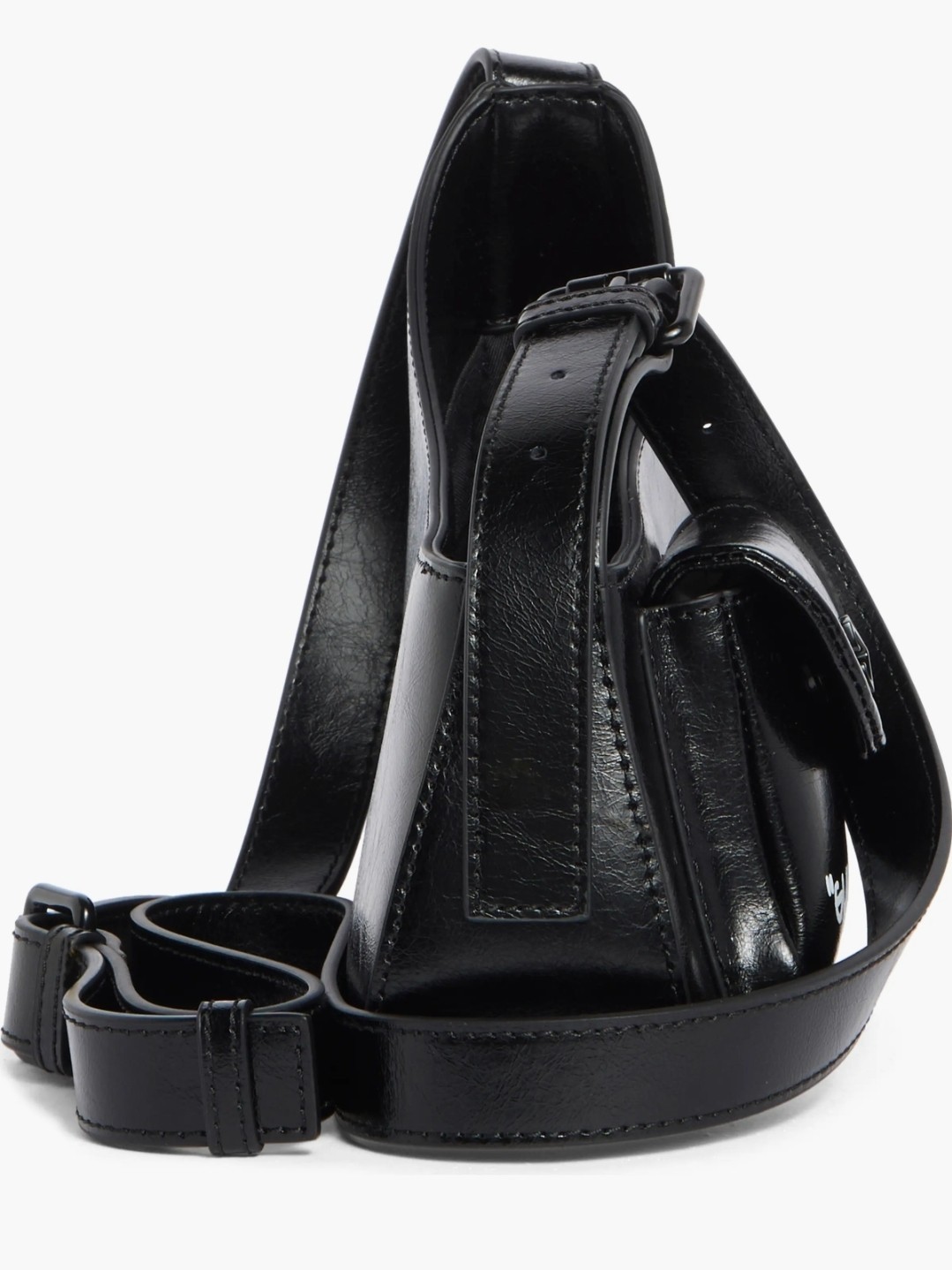 Off-White Small Jitney Hobo “Glam Inside” Bag Black Zip Closure Crossbody Strap